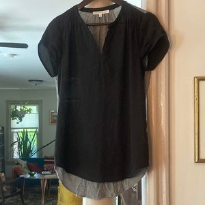 Sheer front / Cotton back. Tunic/T-shirt